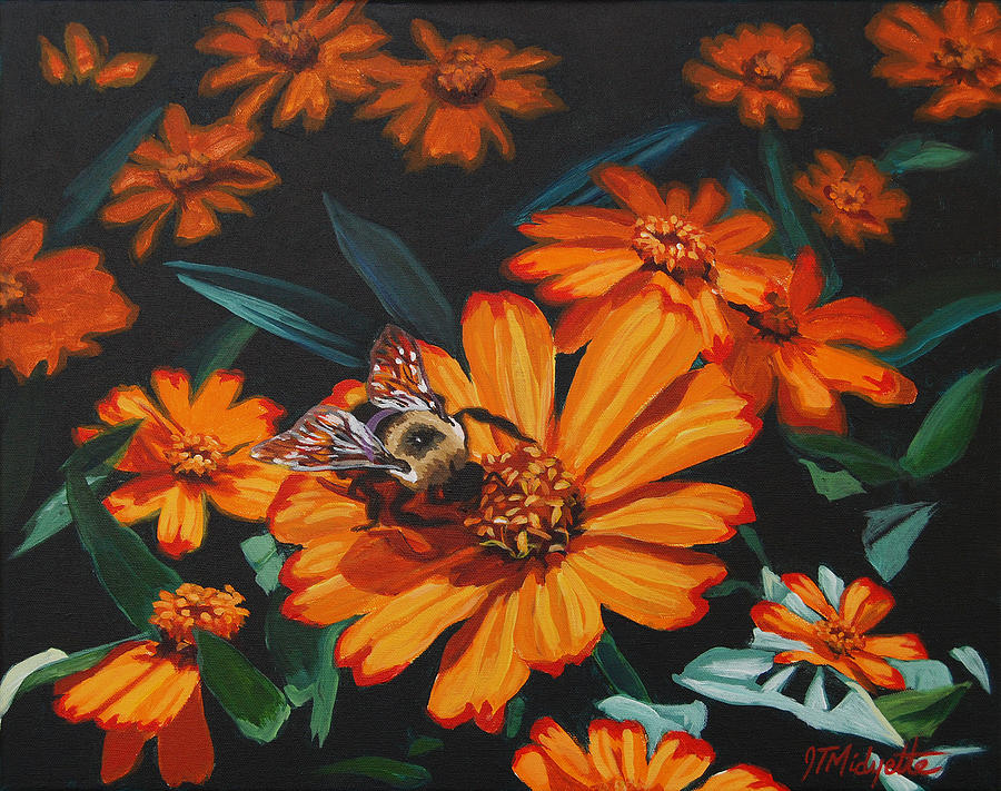 Bumble Bee Painting by Tommy Midyette