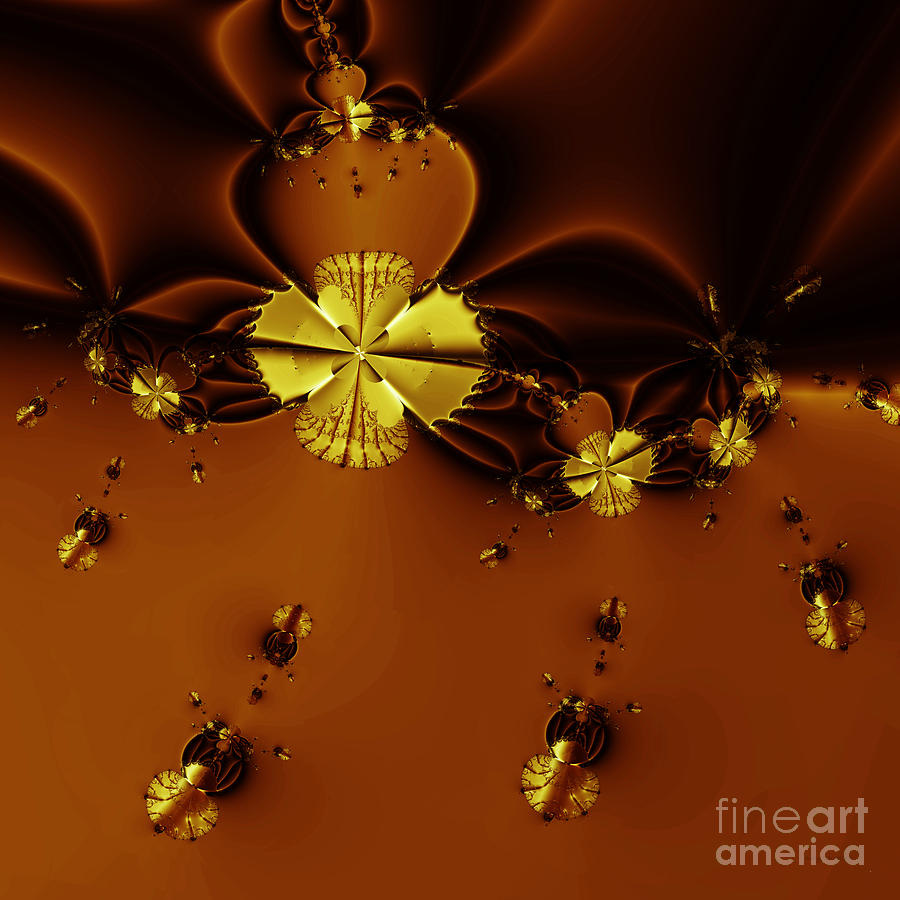 Abstract Digital Art - Bumble Beez Over Chocolate Lake . Square . S19 by Wingsdomain Art and Photography