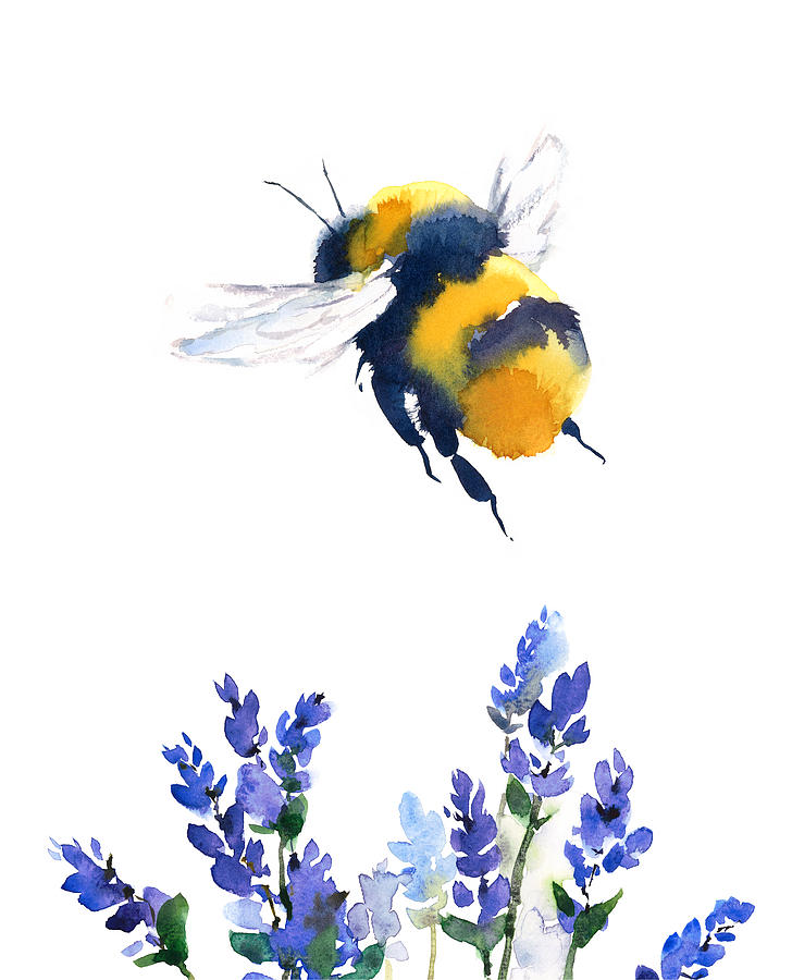 Insects Painting - Bumblebee by Maria Stezhko