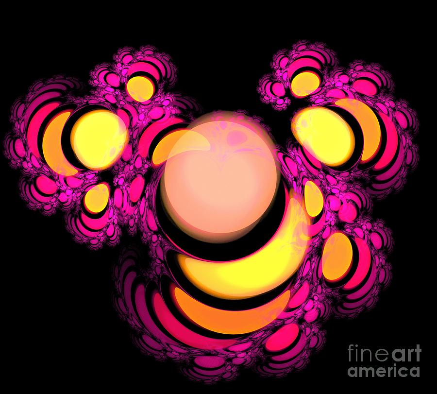 Abstract Digital Art - Bumblebee Swirls by Kim Sy Ok