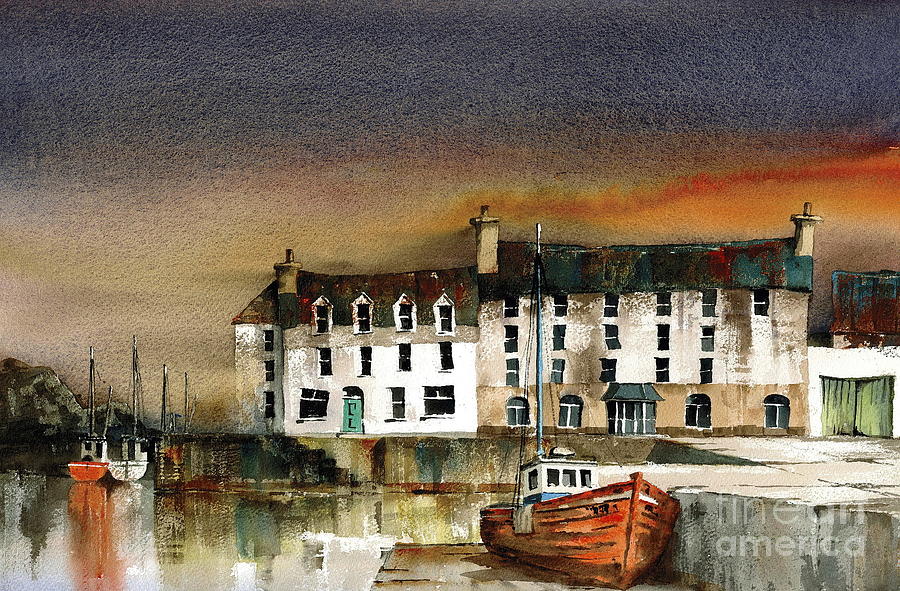 Bun Beg Harbour Donegal Painting by Val Byrne