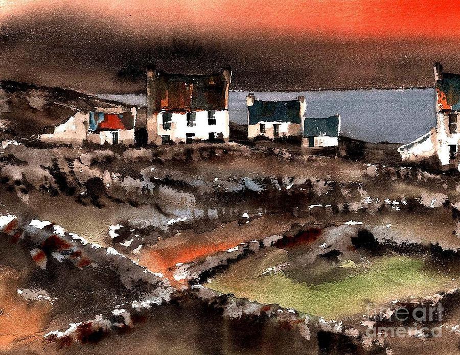 Bun Gowla, Inish More, Aran, Galway Painting by Val Byrne