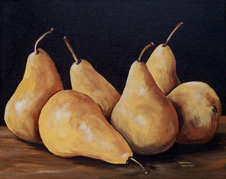 Bunch Of Bosc Pears  Painting by Torrie Smiley