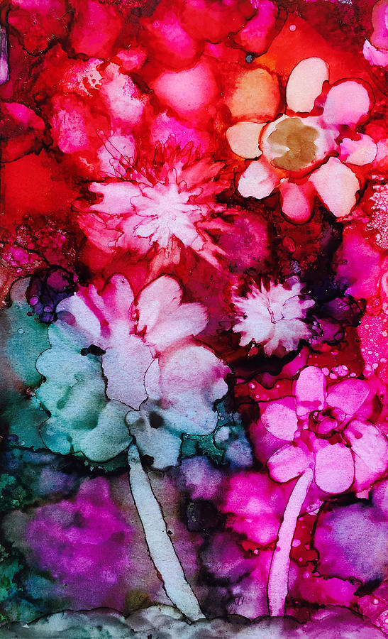 Bunch of Flowers Painting by Karin Eisermann