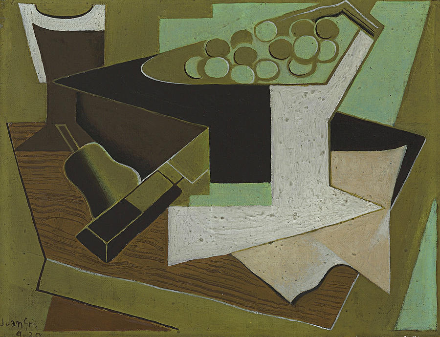 Bunch of Grapes and Pear Painting by Juan Gris - Fine Art America