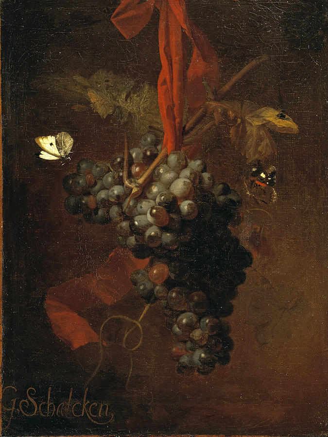 Bunch of Grapes Painting by Godfried Schalcken