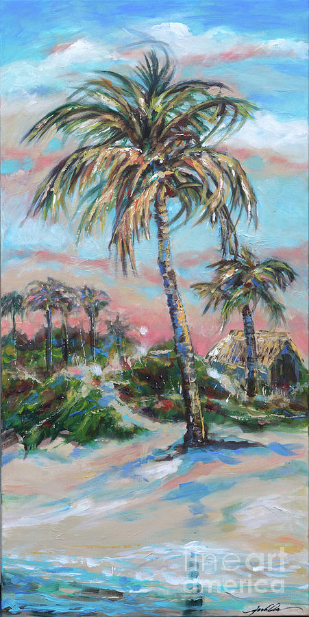 Bungalow By Lagoon Painting by Linda Olsen