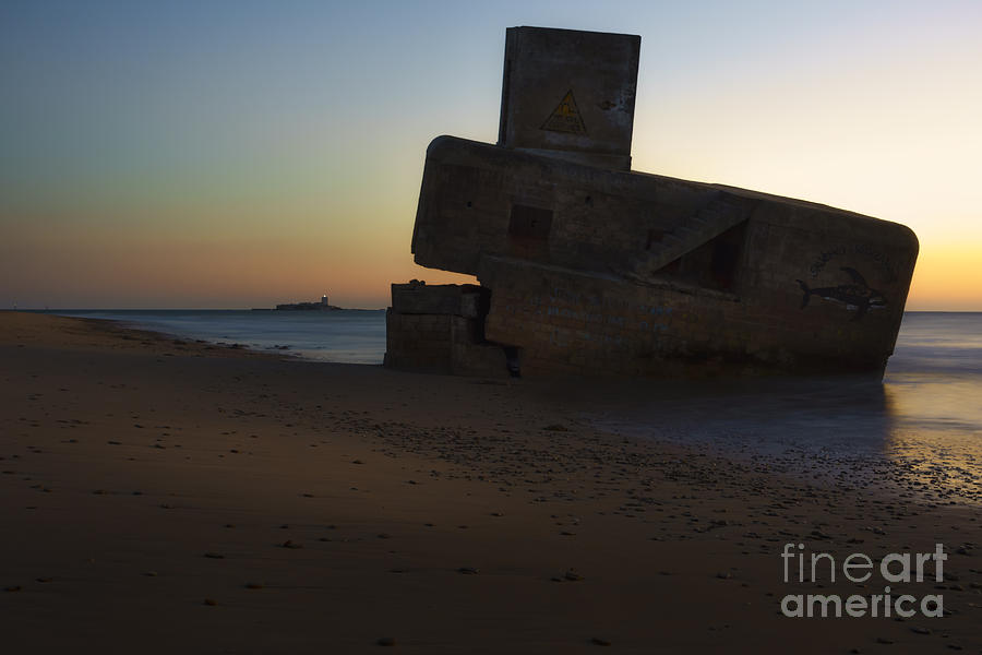 Bunker and Sancti Petri Lighthouse San Fernando Cadiz Spain Photograph by Pablo Avanzini