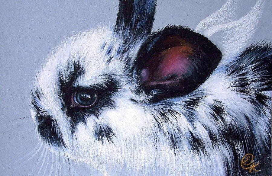 Bunny angel Mixed Media by Elena Kolotusha