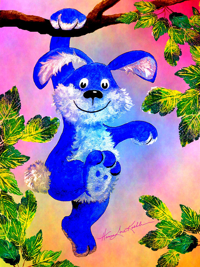 Bunny Blue Painting by Hanne Lore Koehler