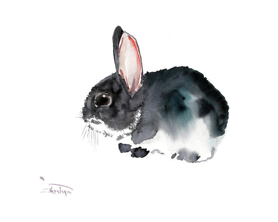 Bunny, Eastern Bunny, Children room Art,  Painting by Suren Nersisyan
