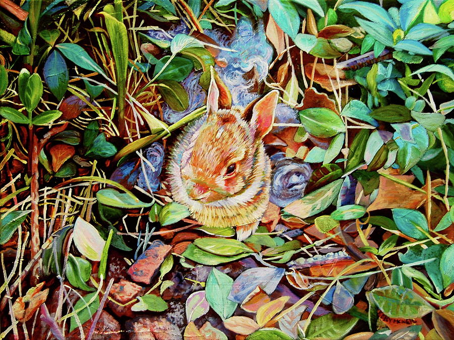 Nature Painting - Bunny by Kelly McNeil