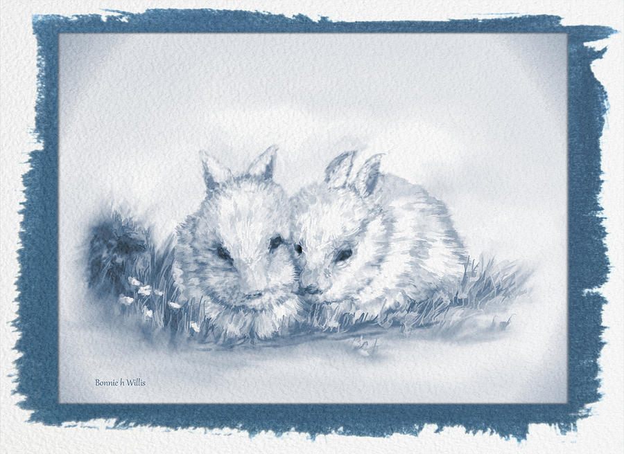 Bunny Love Drawing by Bonnie Willis