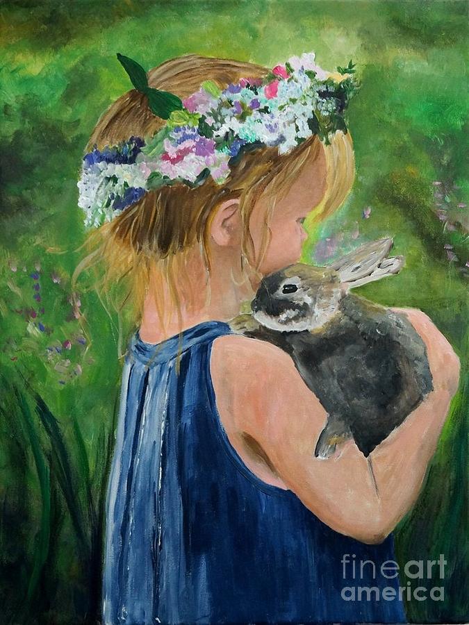 Bunny Love Painting by Frankie Picasso