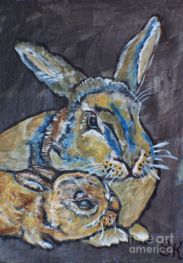 Bunny Love Looks Like Painting by Ella Kaye Dickey