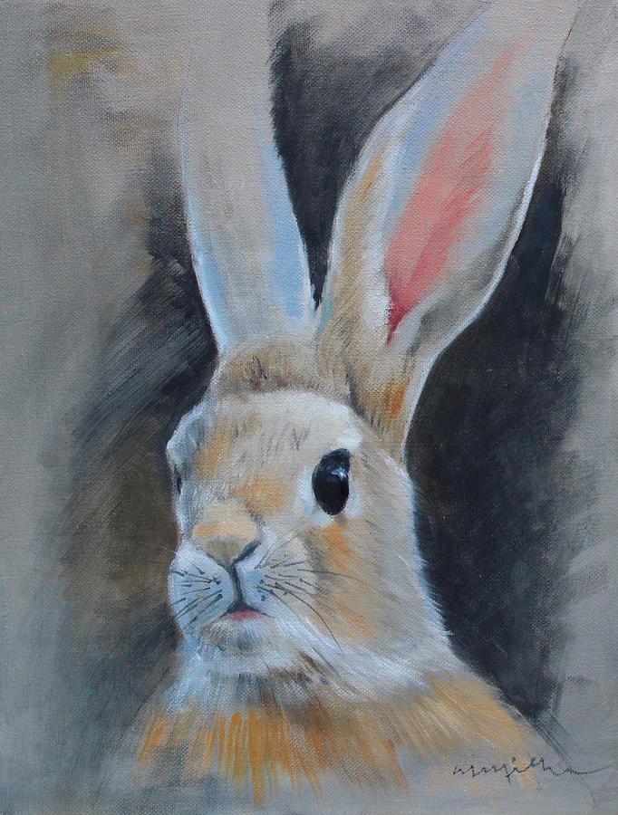 Rabbit Painting - Bunny by Maralyn Miller