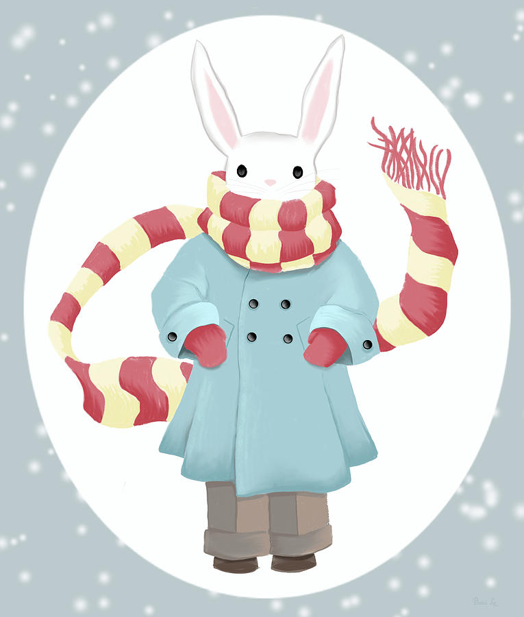 Winter Pastel - Bunny On A Winter Day by Little Bunny Sunshine