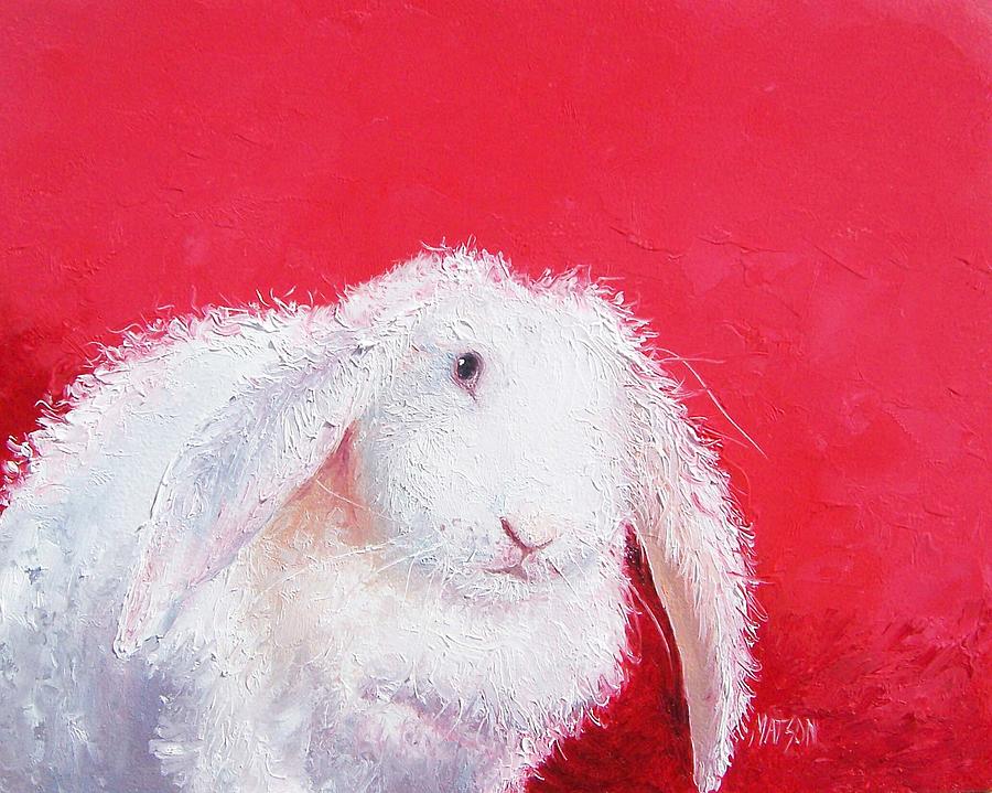 Bunny painting Lucinda by Jan Matson Painting by Jan Matson
