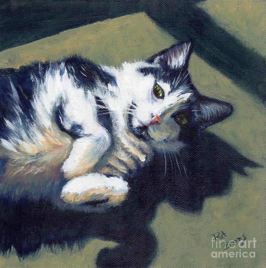 Cat Painting - Bunny Pose by Pat Burns