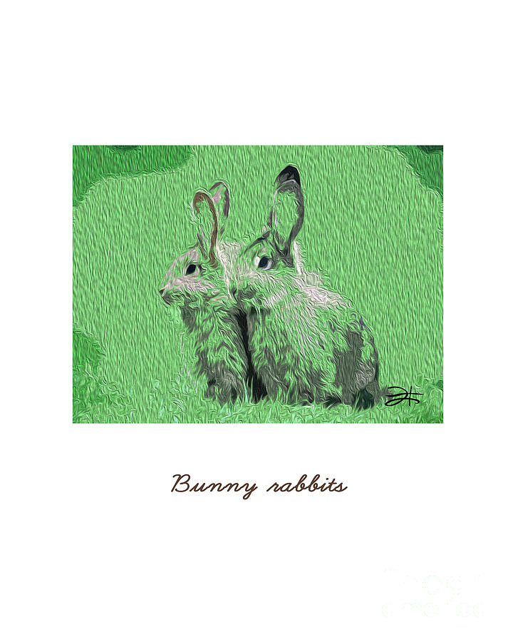 Bunny Rabbits Mixed Media by Francelle Theriot