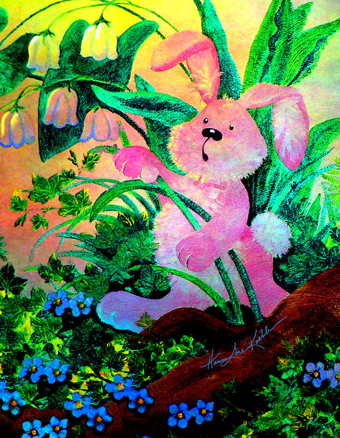 Bunny Surprise Painting by Hanne Lore Koehler