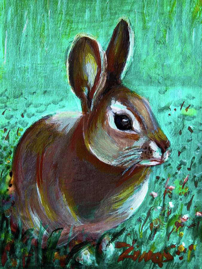 Bunny Painting by Zina Stromberg