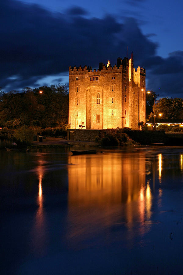 Bunraty blues Castle Ireland at night Photograph by Pierre Leclerc Photography