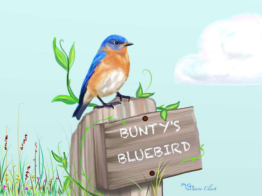 Bluebird Painting - Buntys Bluebird by Marie Clark