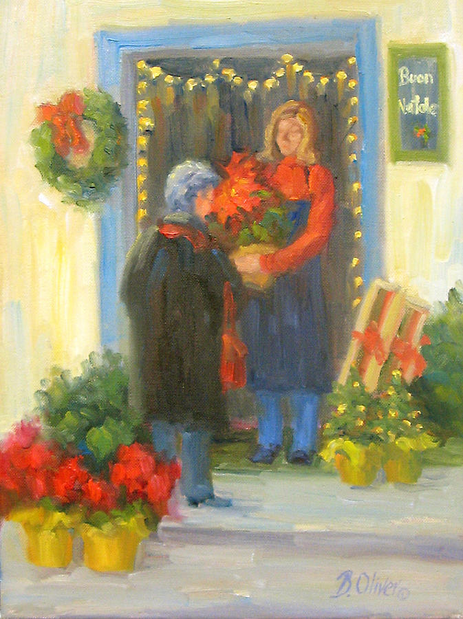 Flower Painting - Buon Natale by Bunny Oliver