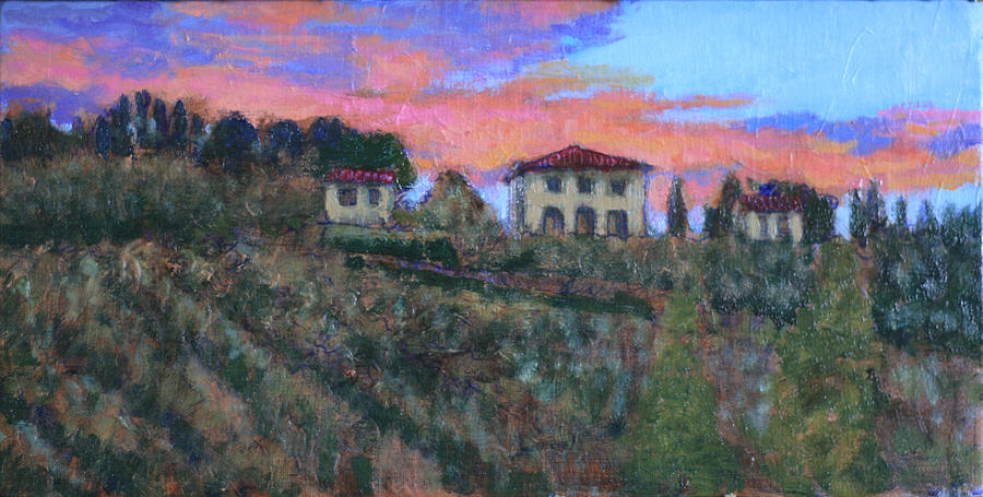 Italian Vineyard Painting - Buonanotte ai Vigneti by David Zimmerman