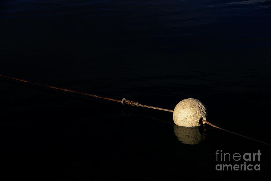 Rope Photograph - Buoy at Night by Stephen Mitchell Rope Photograph - Buoy at Night by Stephen Mitchell