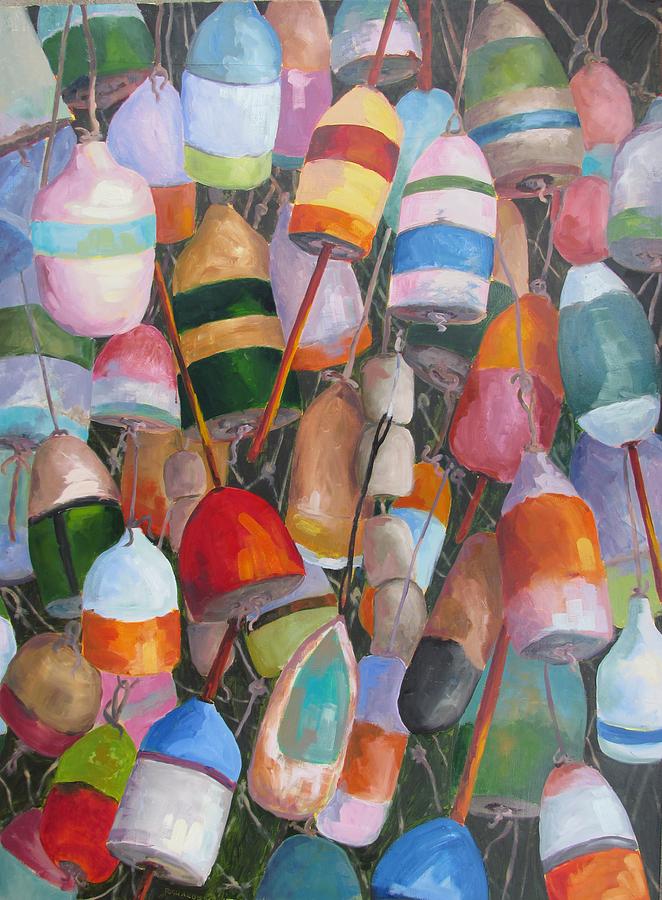 Lobster Trap Buoys Painting - Buoys 5 by Susan Richardson