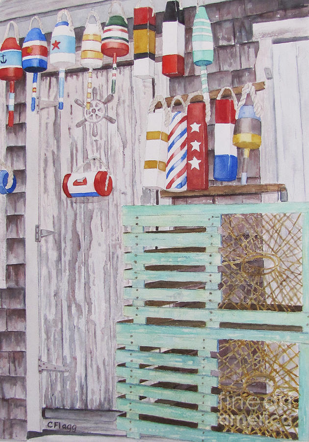 Rockport Buoys Painting by Carol Flagg