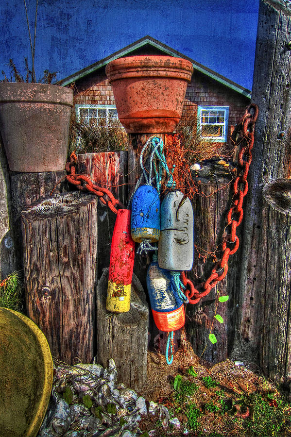 Buoys Chains And Flower Pots Photograph by Thom Zehrfeld