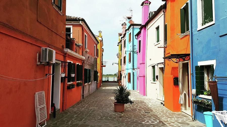 Architecture Photograph - Burano alley by Happy Home Artistry