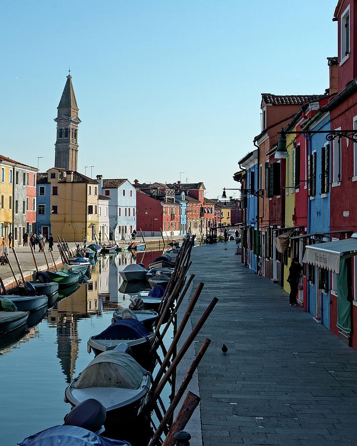 Burano Canal and Tower Photograph by Allan Van Gasbeck