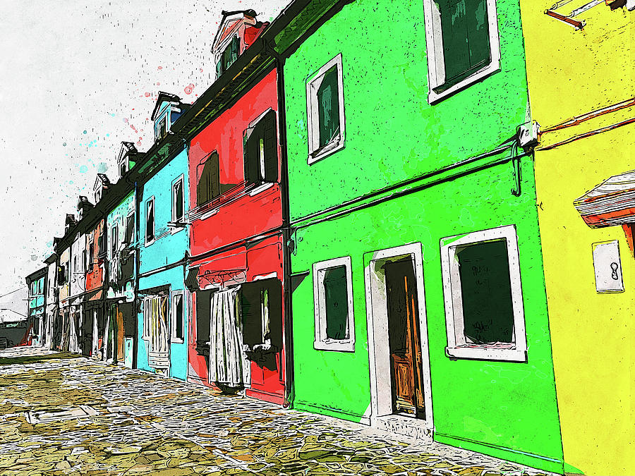 Burano, Italy - 05 Painting by AM FineArtPrints