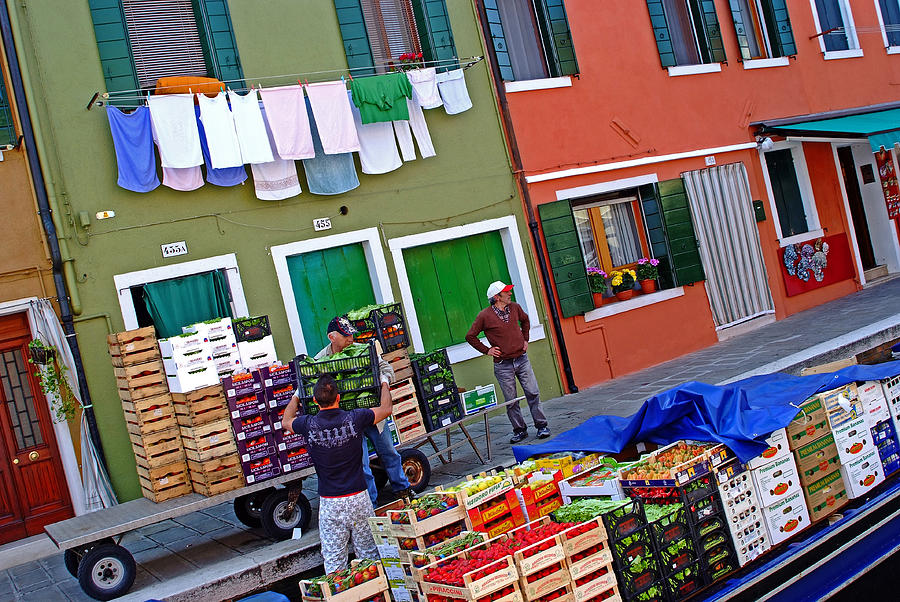 Architecture Photograph - Burano Italy Canal Delivery by John Gilroy