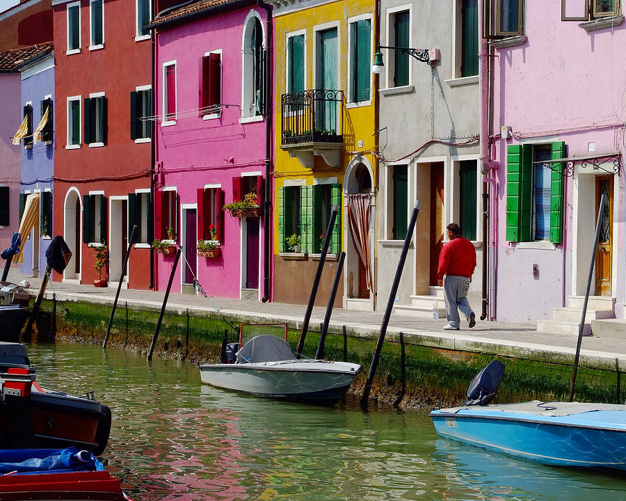 Burano Italy Canal Houses Photograph by John Gilroy