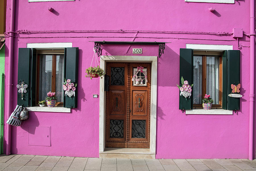 Burano Italy Pink House Photograph by John McGraw