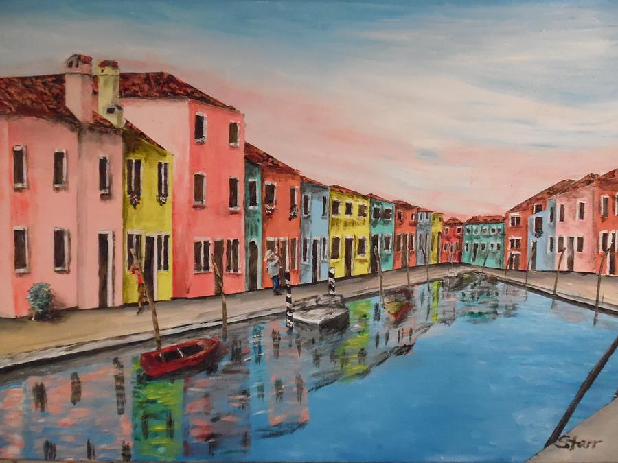 Burano Italy Reflections Painting
