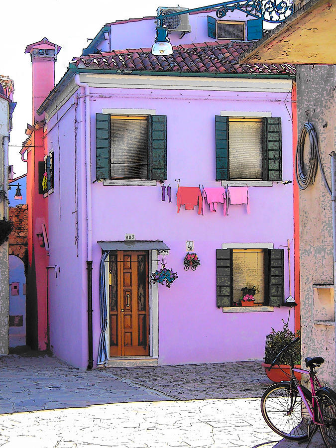 Burano Italy - The purple house Photograph by Jan Matson