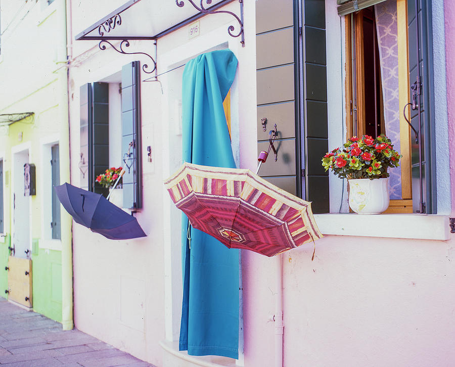 Burano Italy Umbrellas  Photograph by John McGraw