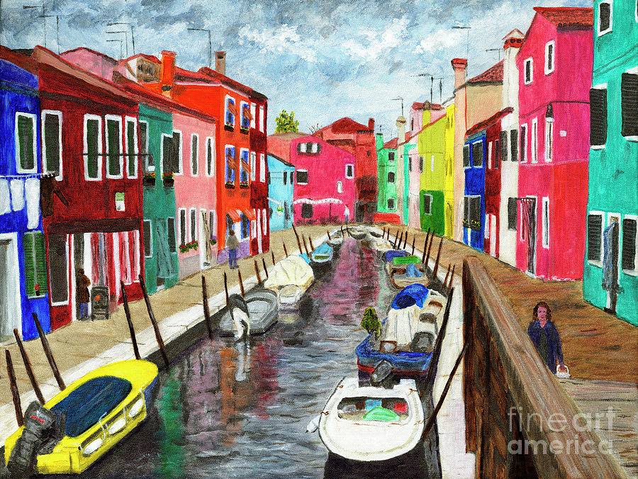 Burano Painting Painting by Timothy Hacker