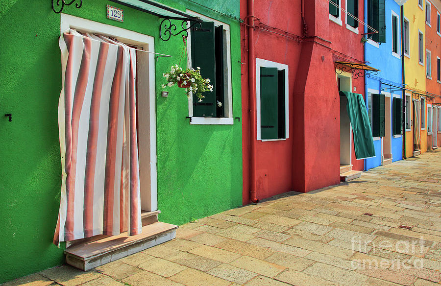 Architecture Photograph - Burano Street by Inge Johnsson