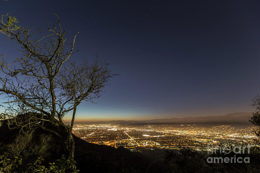 Los Angeles Photograph - Burbank Night Mountain View by Trekkerimages Photography