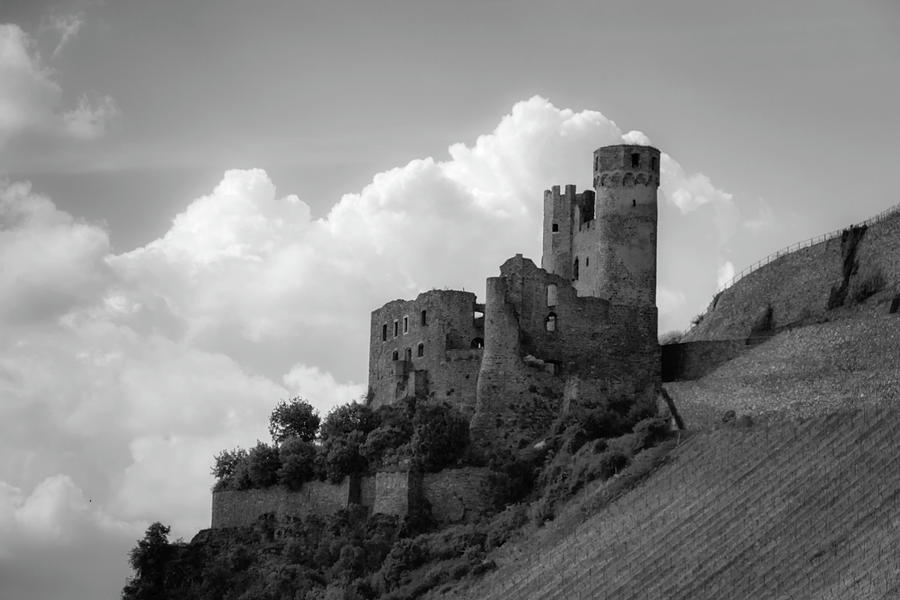 Burg Ehrenfels B W Photograph by Teresa Mucha