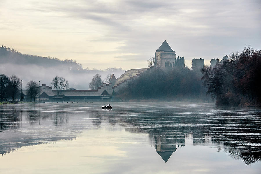 Burghausen - Gunpowder Tower and morning mist Photograph by Alexander Kunz