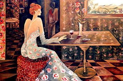 Burgundy 3 Painting by Leslie Marcus Burgundy 3 Painting by Leslie Marcus