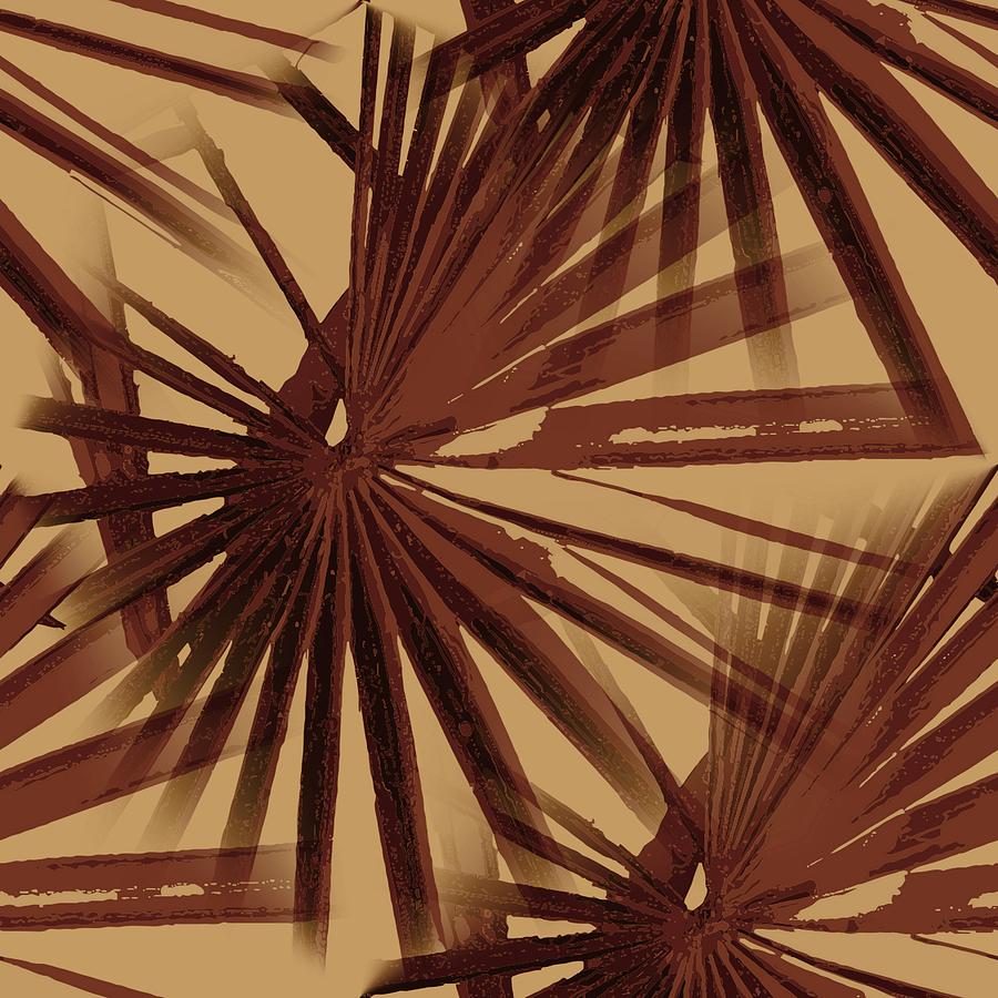 Burgundy and Coffee Tropical Beach Palm Vector Digital Art by Taiche Acrylic Art